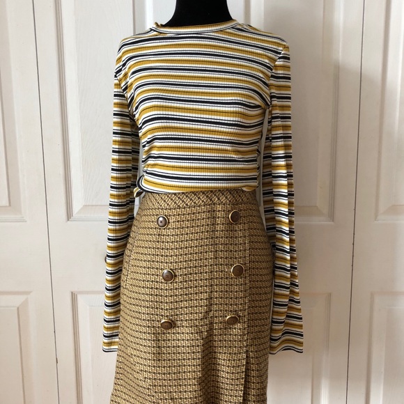 LOFT brown patterned sailor mini skirt - Picture 3 of 9